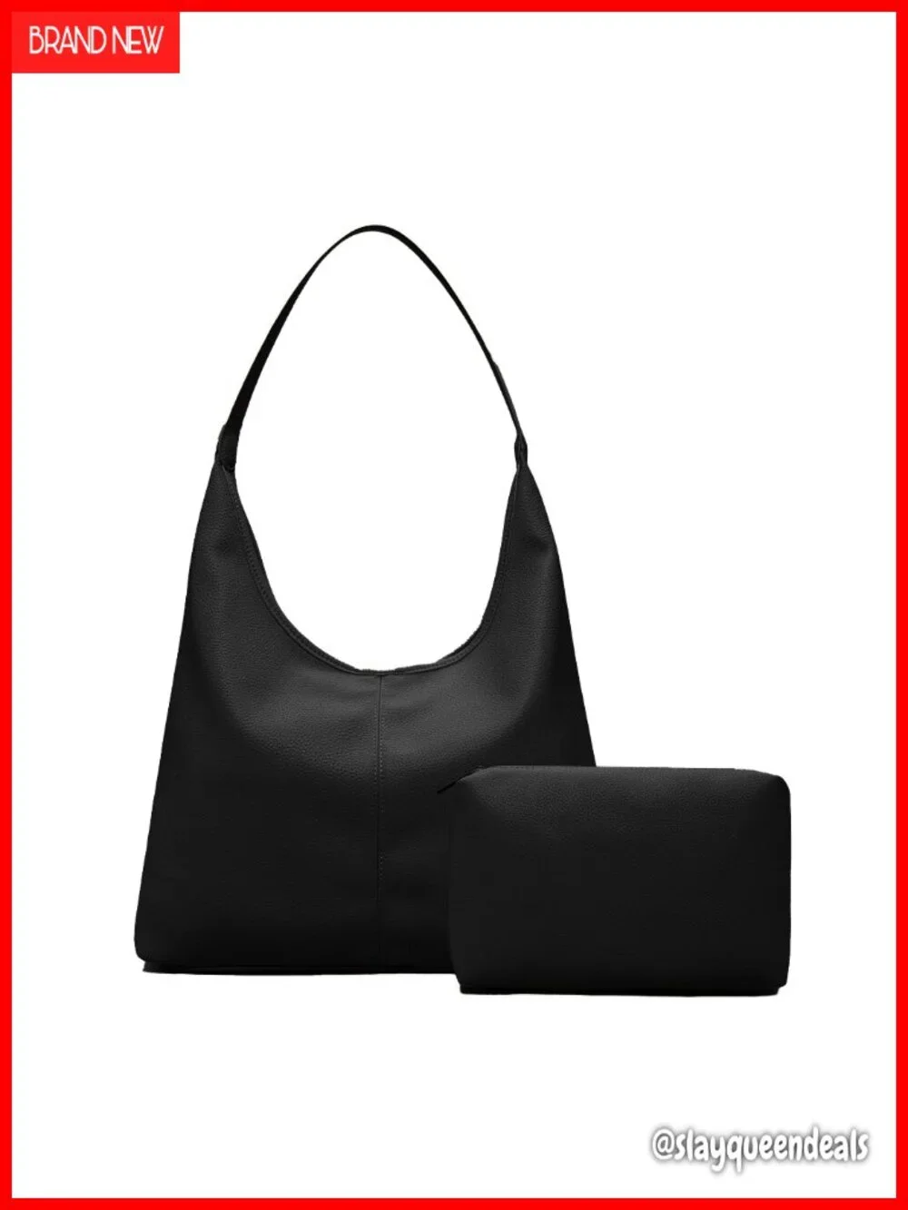 Women Vegan Leather Hobo Shoulder Bag Tote Magnetic Closure with Pouch